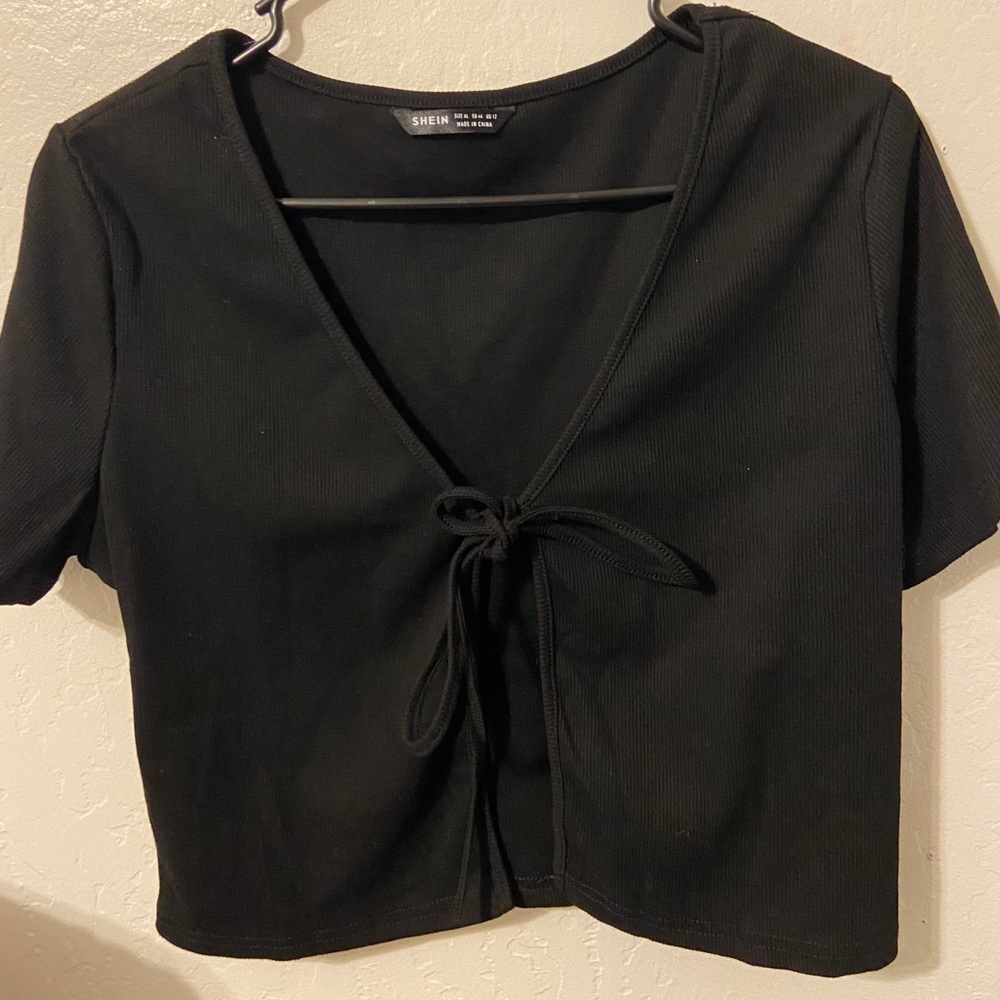 SHEIN front tie top